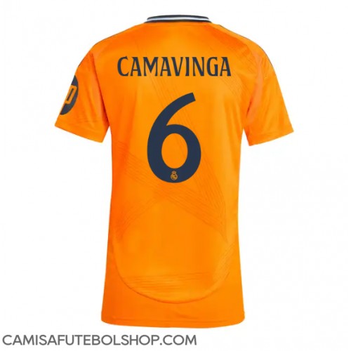 Camisa de time de futebol Real Madrid Eduardo Camavinga #6 Replicas 2º Equipamento Feminina 2024-25 Manga Curta